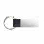 RECTANGULAR KEY RING WITH BLACK PU LEATHER