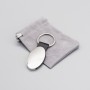 OVAL KEY RING WITH BLACK PU LEATHER