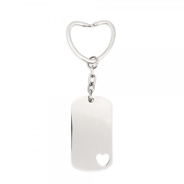 KEY RING WITH PLATE AND "HEART"