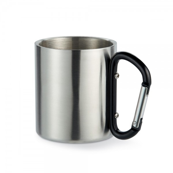 STEEL MUG WITH CARABINER HANDLE (VARIOUS COLORS)