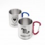 STEEL MUG WITH CARABINER HANDLE (VARIOUS COLORS)