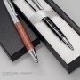 BLACK CHROME BALLPOINT PEN WITH SQUARE PATTERN