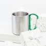 STEEL MUG WITH CARABINER HANDLE (VARIOUS COLORS)