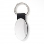 OVAL KEY RING WITH BLACK PU LEATHER